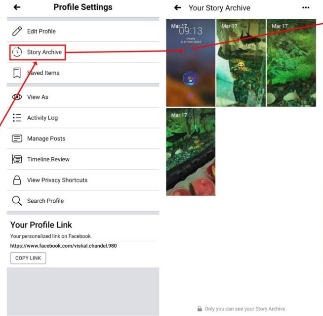 comment voir l'historique des stories facebook