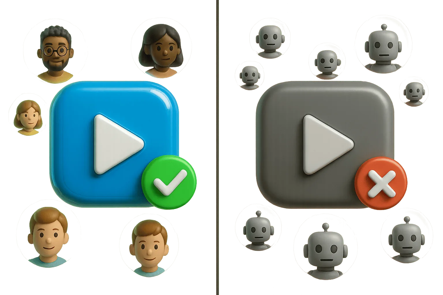 Real Adflee video views compared to cheap fake bots